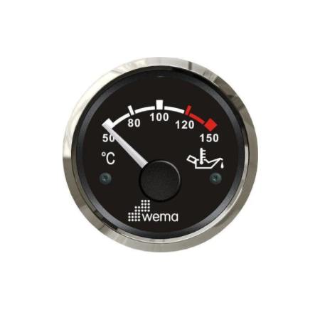 Analogowy Wskaźnik Temperatury Oleju 40 - 120ºC 12/24V 52 mm Silverline #WM-110670
